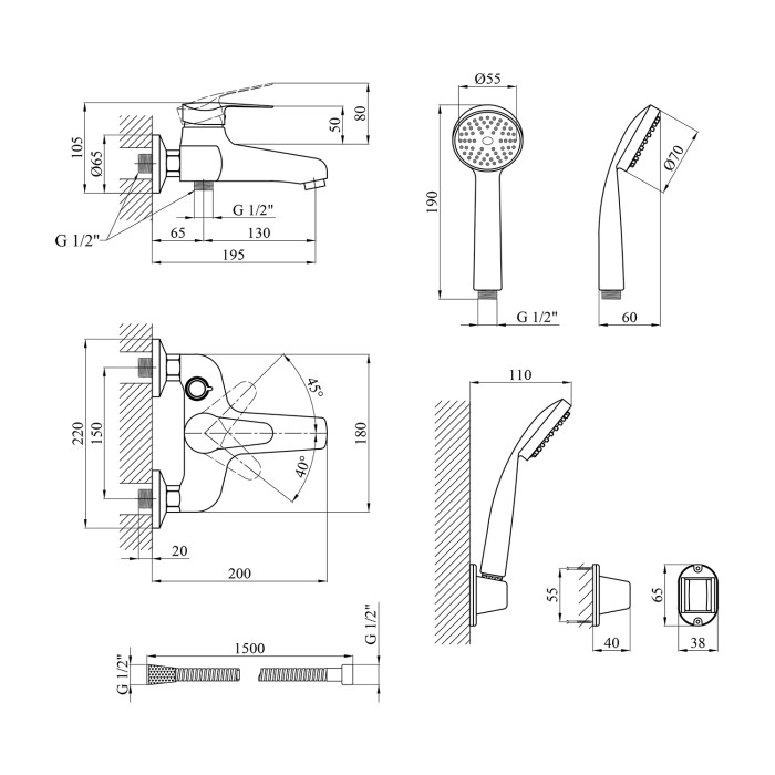 Змішувач для ванни Agua Sevilla - C060